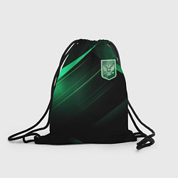 Рюкзак-мешок Герб РФ зеленый черный фон, цвет: 3D-принт