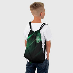 Рюкзак-мешок Герб РФ зеленый черный фон, цвет: 3D-принт — фото 2