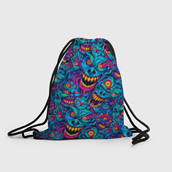 Рюкзак-мешок Неоновые монстры - graffiti art style pattern, цвет: 3D-принт