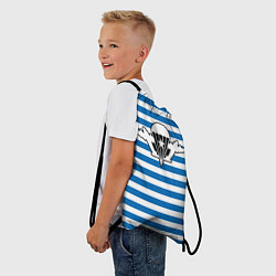 Рюкзак-мешок Тельняшка синяя - логотип вдв, цвет: 3D-принт — фото 2
