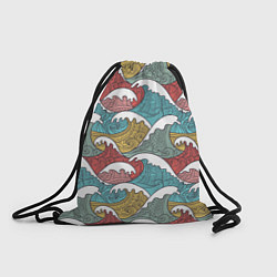 Рюкзак-мешок Декоративные волны, цвет: 3D-принт
