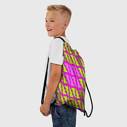 Рюкзак-мешок Ретро молнии розово-жёлтые, цвет: 3D-принт — фото 2