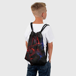 Рюкзак-мешок Плиты черные красные синие, цвет: 3D-принт — фото 2