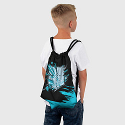 Рюкзак-мешок Логотип Атака Титанов голубой, цвет: 3D-принт — фото 2
