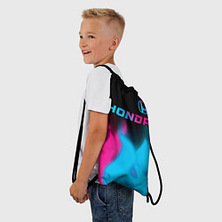 Рюкзак-мешок Honda - neon gradient: символ сверху, цвет: 3D-принт — фото 2