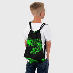 Рюкзак-мешок Зеленый светящийся дым, цвет: 3D-принт — фото 2