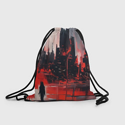 Рюкзак-мешок Нарисованный город с силуэтом человека, цвет: 3D-принт
