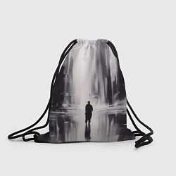 Рюкзак-мешок Большой мрачный город с силуэтом человека, цвет: 3D-принт