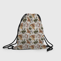 Рюкзак-мешок Совы и подорожник, цвет: 3D-принт
