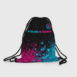 Рюкзак-мешок Volkswagen - neon gradient: символ сверху, цвет: 3D-принт