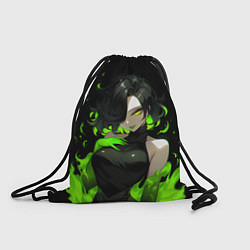 Рюкзак-мешок Токсичная девушка - зеленый, цвет: 3D-принт