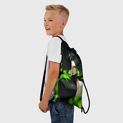 Рюкзак-мешок Токсичная девушка - зеленый, цвет: 3D-принт — фото 2
