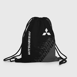 Рюкзак-мешок Mitsubishi speed на темном фоне со следами шин: на, цвет: 3D-принт