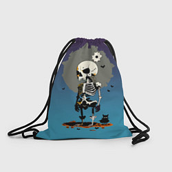 Рюкзак-мешок Funny skeleton - neural network - halloween, цвет: 3D-принт