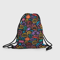 Рюкзак-мешок Halloween colorful pumpkins, ghosts, spiders, цвет: 3D-принт