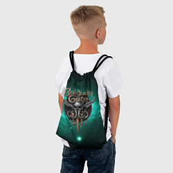 Рюкзак-мешок Baldurs Gate 3 logo green, цвет: 3D-принт — фото 2