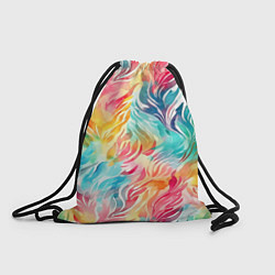 Рюкзак-мешок Акварельные листья паттерн, цвет: 3D-принт