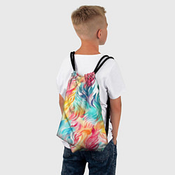 Рюкзак-мешок Акварельные листья паттерн, цвет: 3D-принт — фото 2