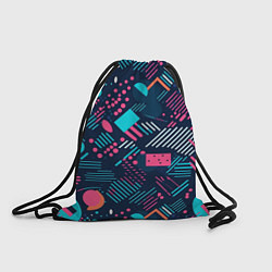 Рюкзак-мешок Абстракция синяя паттерн, цвет: 3D-принт