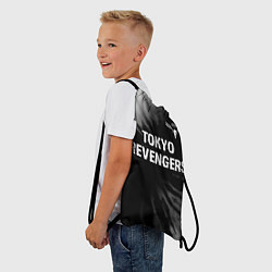 Рюкзак-мешок Tokyo Revengers glitch на темном фоне: символ свер, цвет: 3D-принт — фото 2