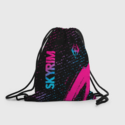 Рюкзак-мешок Skyrim - neon gradient: надпись, символ, цвет: 3D-принт