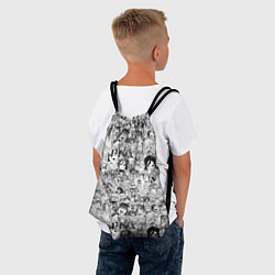 Рюкзак-мешок Аниме черно-белые фото, цвет: 3D-принт — фото 2