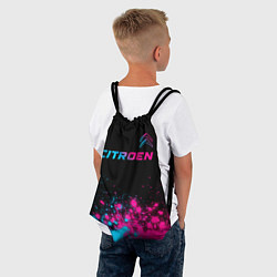 Рюкзак-мешок Citroen - neon gradient: символ сверху, цвет: 3D-принт — фото 2