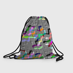 Рюкзак-мешок Серая абстракция с цветными элементами, цвет: 3D-принт