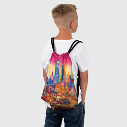 Рюкзак-мешок Футуристический городской пейзаж, цвет: 3D-принт — фото 2