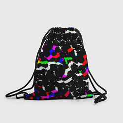 Рюкзак-мешок Цветные угловатые фигуры на черном, цвет: 3D-принт