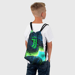 Рюкзак-мешок Ювентус лого на зеленых плитах, цвет: 3D-принт — фото 2