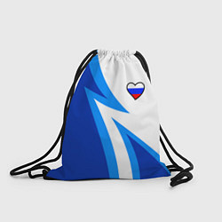 Мешок для обуви Флаг России в сердечке - синий