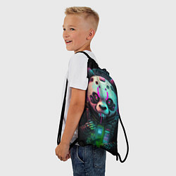 Рюкзак-мешок Панда киберпанк, цвет: 3D-принт — фото 2