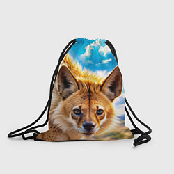 Рюкзак-мешок Пятнистая гиена в саванне, цвет: 3D-принт