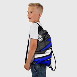 Рюкзак-мешок Volkswagen - Синяя абстракция, цвет: 3D-принт — фото 2