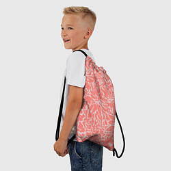 Рюкзак-мешок Цветочный персиковый, цвет: 3D-принт — фото 2