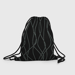 Рюкзак-мешок Чёрный с кривыми линиями, цвет: 3D-принт