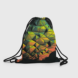 Рюкзак-мешок Зеленая кубическая абстракция, цвет: 3D-принт