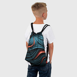 Рюкзак-мешок Сине-оранжевая абстрактная волна, цвет: 3D-принт — фото 2