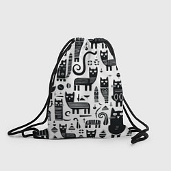 Рюкзак-мешок Кошки абстрактный узор, цвет: 3D-принт