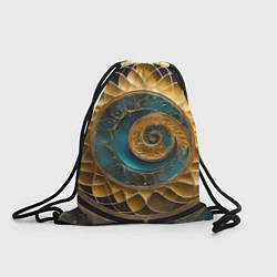 Рюкзак-мешок Синий золотой водоворот декоративный орнамент, цвет: 3D-принт
