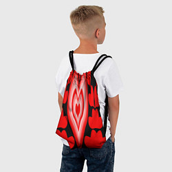 Рюкзак-мешок Сердечки с красными узорами, цвет: 3D-принт — фото 2
