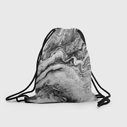 Рюкзак-мешок Черно-белая мраморная абстракция, цвет: 3D-принт