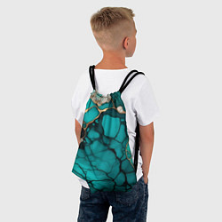 Рюкзак-мешок Зеленый мрамор с золотыми прожилками, цвет: 3D-принт — фото 2