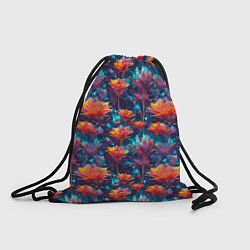 Рюкзак-мешок Футуристические цветы узор, цвет: 3D-принт