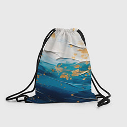 Рюкзак-мешок Белый, синий, золотой импасто абстракция, цвет: 3D-принт