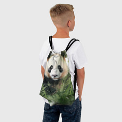 Рюкзак-мешок Панда акварель, цвет: 3D-принт — фото 2
