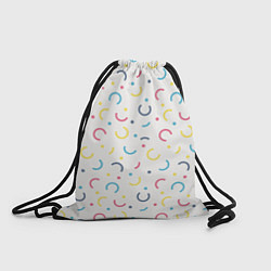Рюкзак-мешок Точки и дуги на светлом фоне, цвет: 3D-принт