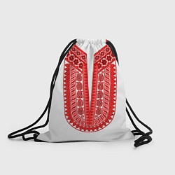 Рюкзак-мешок Красная славянская вышиванка, цвет: 3D-принт