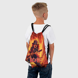 Рюкзак-мешок ACDC rock music fire, цвет: 3D-принт — фото 2